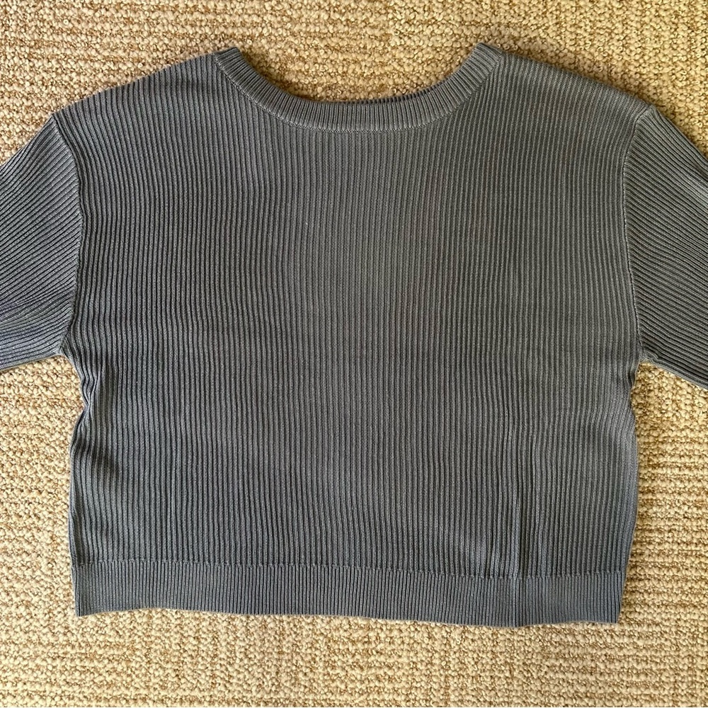 NWT Lululemon Reversible Crossover Sweater in Chambray Blue - Size 10 - Picture 11 of 14